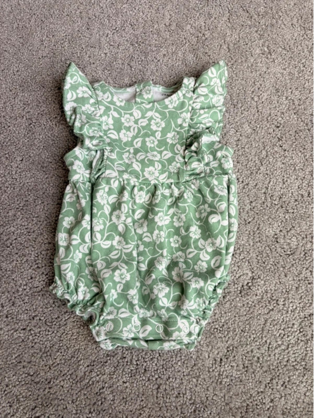 Janie and Jack Floral Ruffle Bubble Romper 0-3 Months